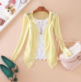 ✿ Cardigã em Tricot com Tule Bordado ✿